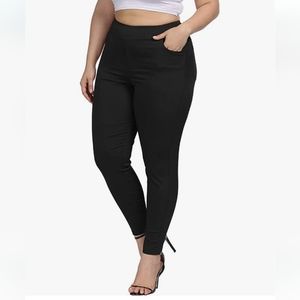 Women Plus Size Skinny Pants Stretch Slim Fit Pull-on High Waist Pants